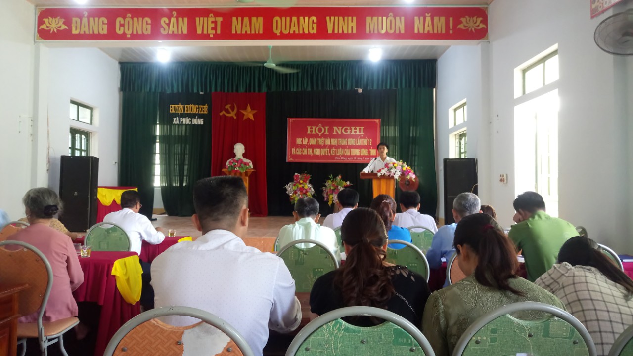 Đảng ủy xã Phúc Đồng đã tổ chức hội nghị học tập nội dung hội nghị Trung ương lần thứ 12.